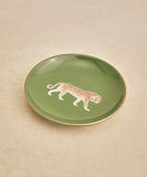 Prato Decorativo Tiger Verde Luxo em Cerâmica - 12,5 cm