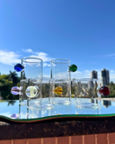 Conjunto de 6 Xícaras Transparentes com Esferas Coloridas - 100 ml