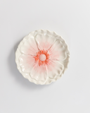 Prato de Sobremesa Flor Decorativo - Rosa e Branco - Pré Venda 7 dias úteis