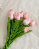 Bouquet Decorativo Tulipa Rosa Outono 32cm