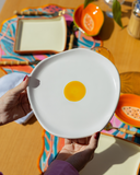 Prato Cerâmica Orgânico Sobremesa Egg – 23 cm