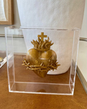 Caixa Acrílico Sagrado Coração de Jesus 15x15x4CM