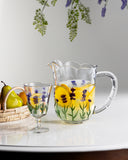 Taça para Água de Cristal Lavanda Hand Painting 240ml