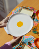 Prato Cerâmica Orgânico Sobremesa Egg – 23 cm
