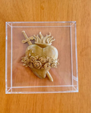 Caixa Acrílico Sagrado Coração de Maria 15x15x4CM