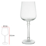 Dupla de Taças Vinho Branco Transparente Canelada 21,5 x 8,7 cm
