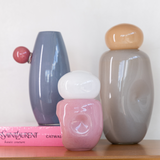 Vaso Vidro Cinza com Tampa Ambar - Latch
