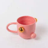 Caneca Bruxelas Rosa com Ouro