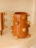 Vaso Nina Bolotas Ouro Alternado Ocre 18x9 cm