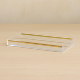 Bandeja Decorativa em Acrílico com Metal Dourado – 60 cm