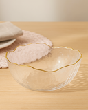 Bowl de Cristal Martelado com Borda Dourada Taj