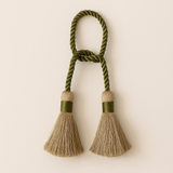 Porta-guardanapo cordão com tassel fendi com verde musgo