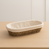 Cesta Oval de Sisal com Forro em Tecido 28x12cm