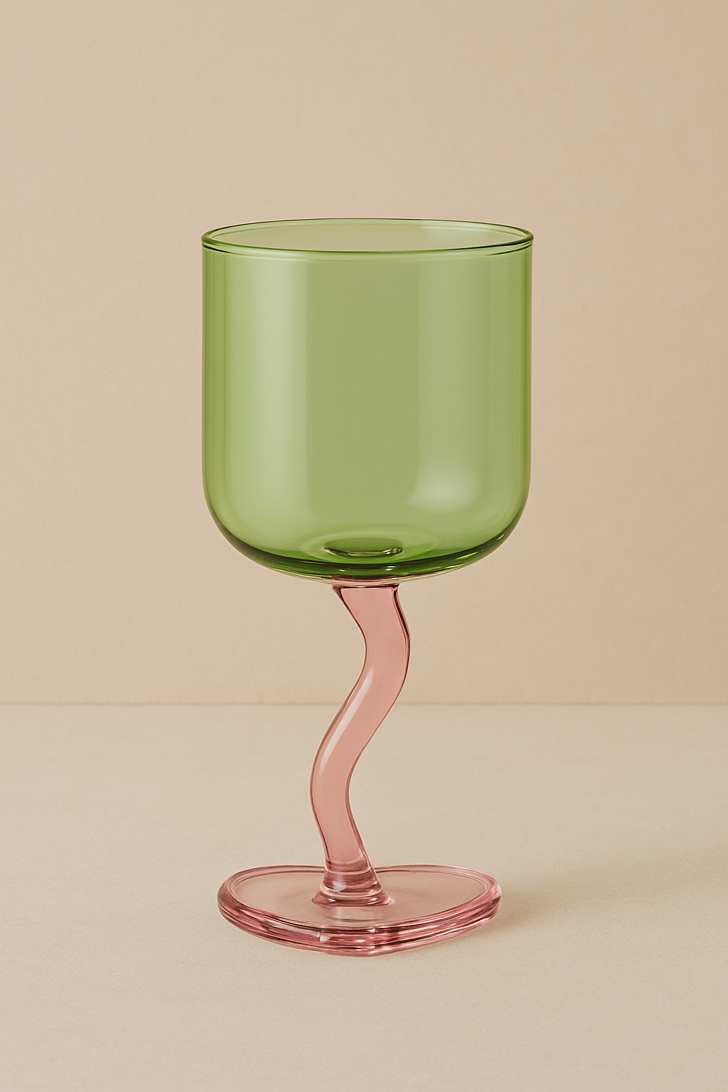 Taça Heart Verde com Base Rosa – 230 ml
