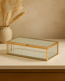 Mini Caixa Vintage Concept Canelado em Vidro com Metal