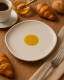 Prato Cerâmica Orgânico Sobremesa Egg – 23 cm