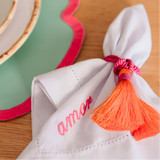 Porta-guardanapo Tassel Pink e Laranja