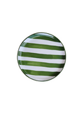 Prato Sobremesa Redondo Liso Listras Verdes 2cm x 19cm