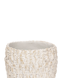 Cachepot em Cimento com Textura Tramada – Pequeno