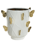 Vaso Pequeno Borboleta Dourada - Cerâmica