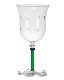 Taça de Vidro para Vinho Flower – Transparente e Verde (320 ml)