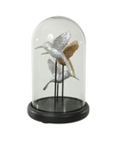 Escultura Decorativa Redoma Pássaros – Dourado e Prata