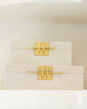 Caixa Off White Gold em MDF com Revestimento em PU