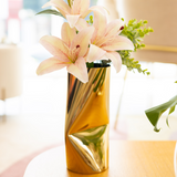 Vaso Decorativo Aço Inox Dourado Flair Metal - P