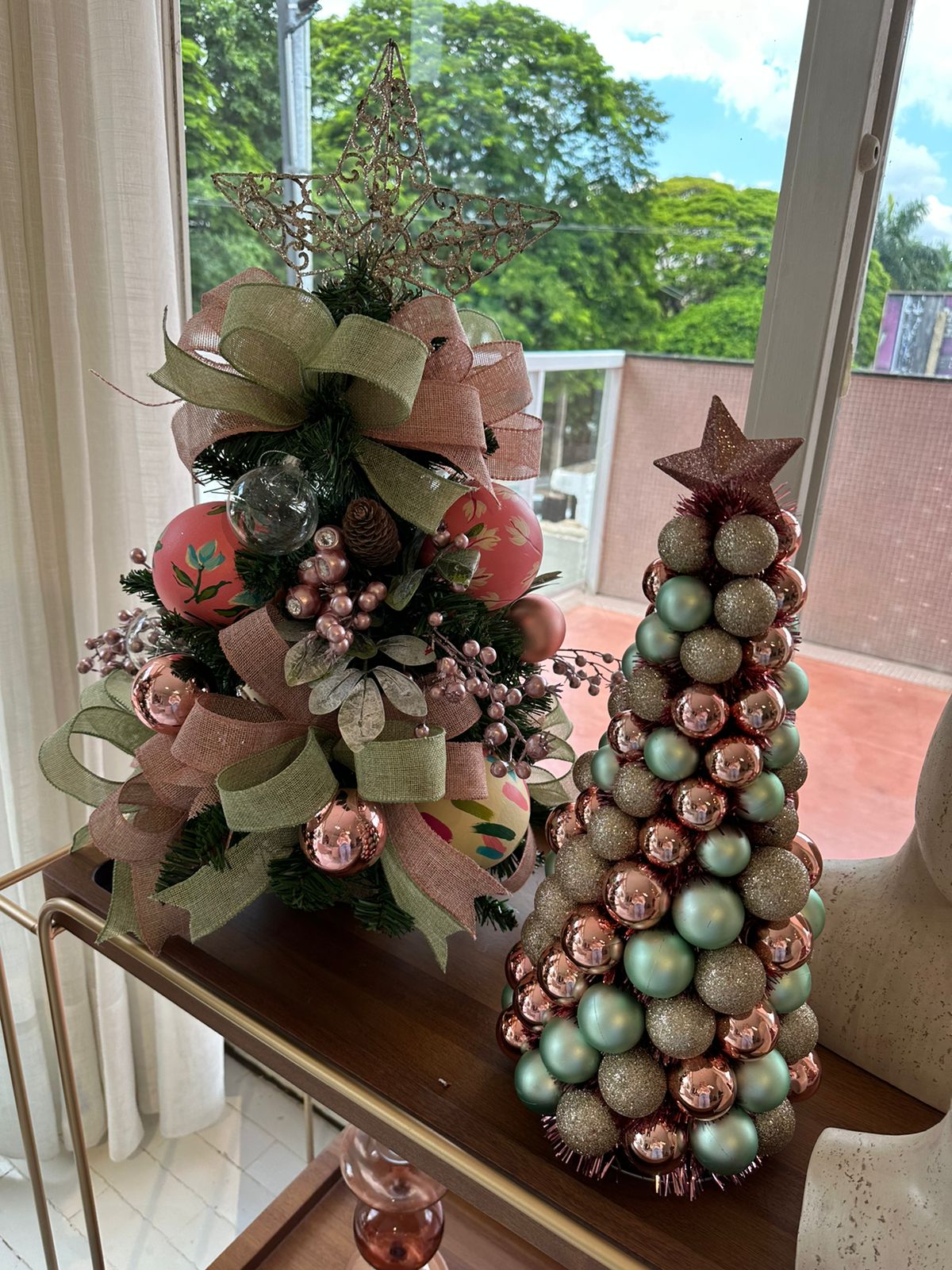 Árvore de Natal Rosa Decorada - 60cm – Minussi Home