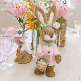 Coelha decorativa com cesta sortido rosa/bege - M