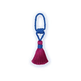 Porta-guardanapo cordão com tassel pink e azul