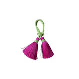 Porta guardanapo Tassel mesclado pink e verde